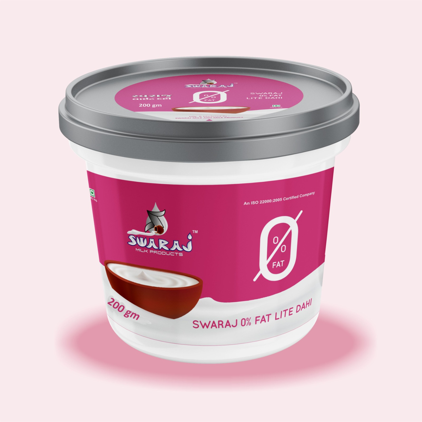 Swaraj 0% FAT CUP CURD 200 GM